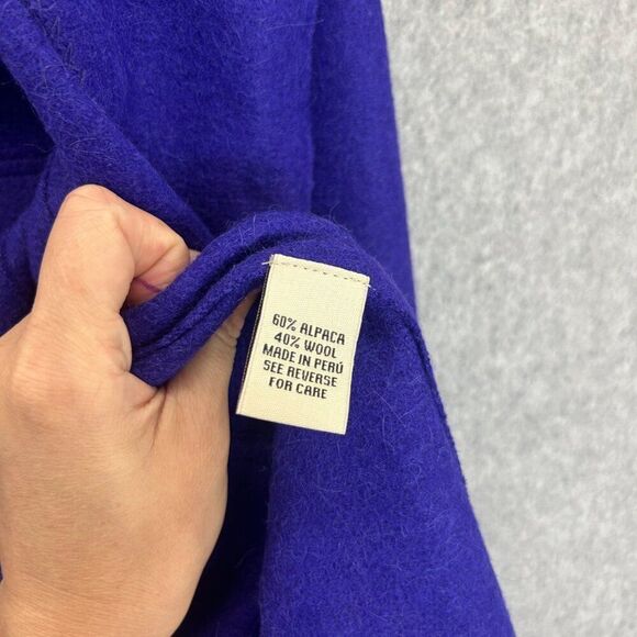 Womens Beyond Threads Small (?) Alpaca Wool Blue Purple Button Front Jacket Coat - Picture 10 of 15